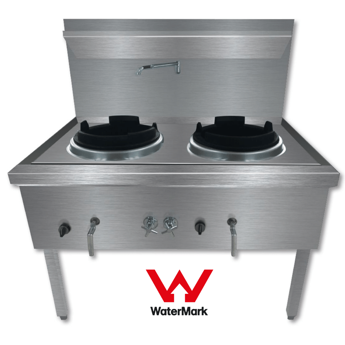 Gasmax Stainless Steel Waterless LPG Double Wok Chimney Burner – WW-2LC