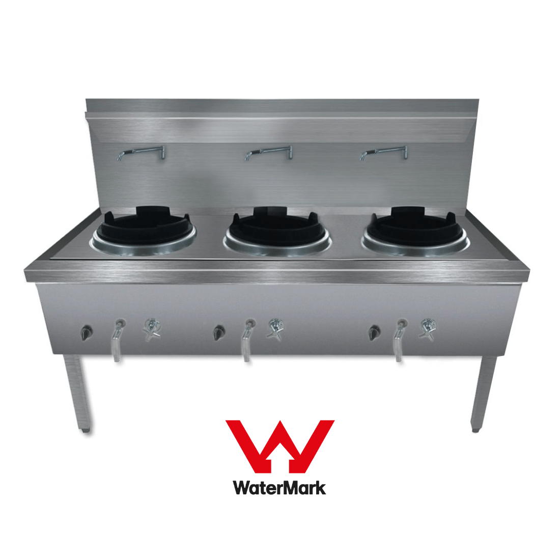 Gasmax Stainless Steel Waterless LPG Triple Wok Chimney Burner – WW-3LC