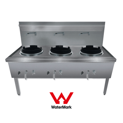 Gasmax Stainless Steel Waterless LPG Triple Wok Chimney Burner – WW-3LC