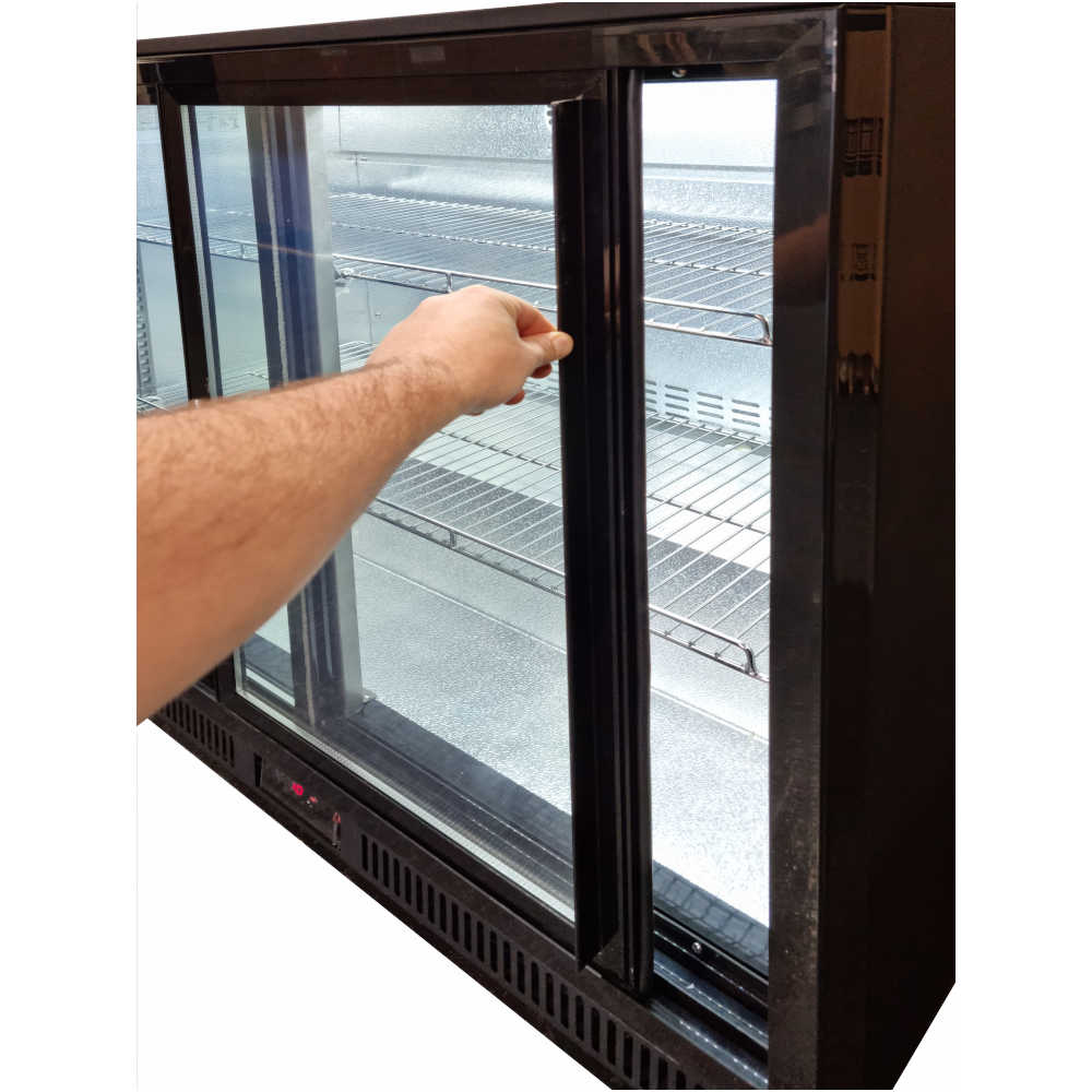 AG BEER3-SD – Three Door Bar Fridge - Black Body & Doors