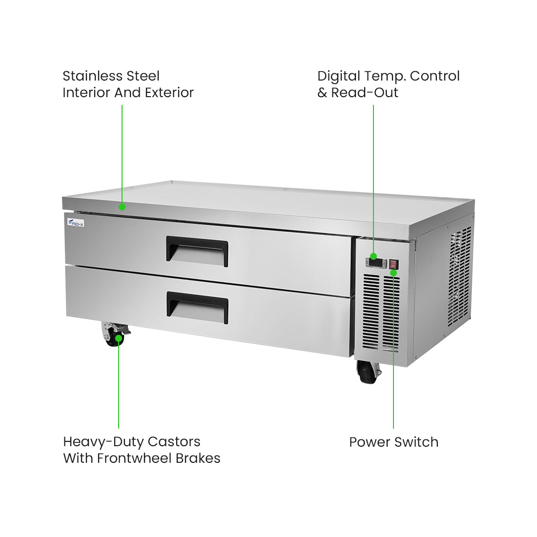 FED-X Chef Base Refrigeratied Drawer Bench 360L – XCB-60