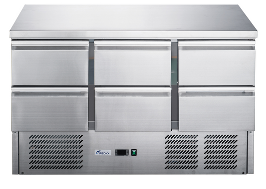 FED-X Six Drawer Salad Prep Fridge – XGNS1300D-6D