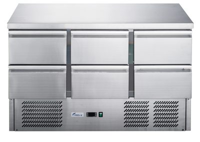 FED-X Six Drawer Compact Workbench Fridge – XGNS1300-6D