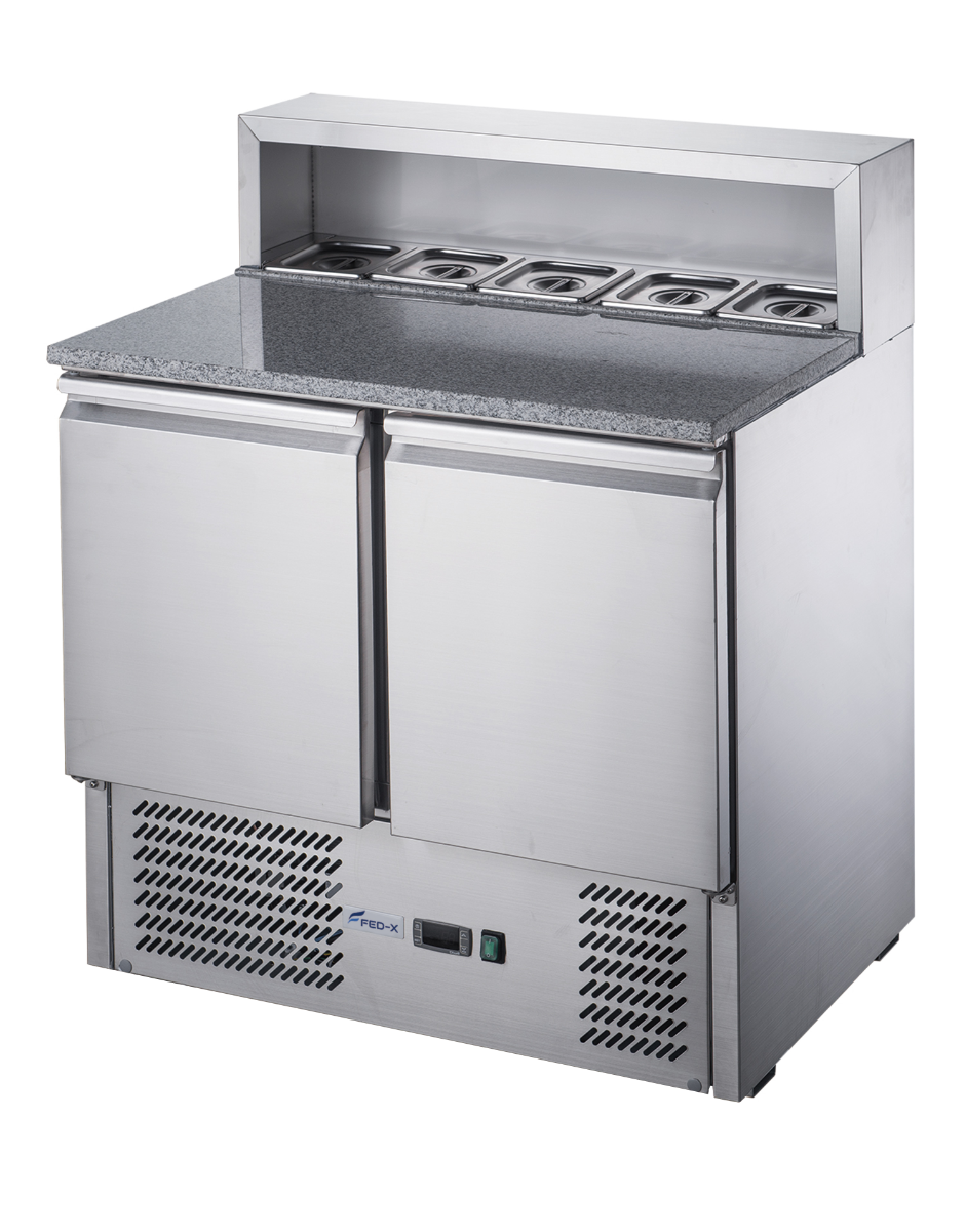 FED-X Two Door Salad Prep Fridge with Marble Top – XGNS900E