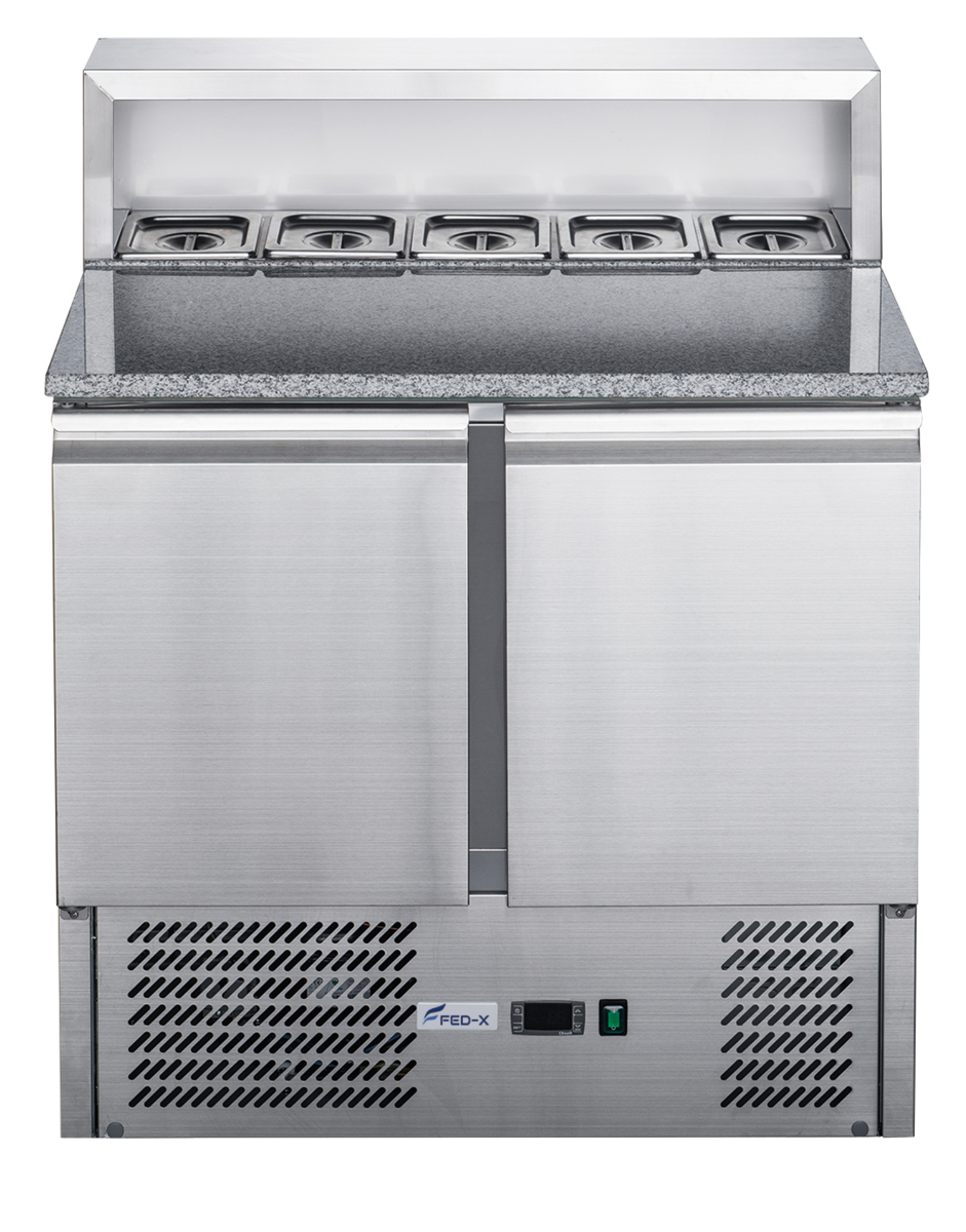 FED-X Two Door Salad Prep Fridge with Marble Top – XGNS900E