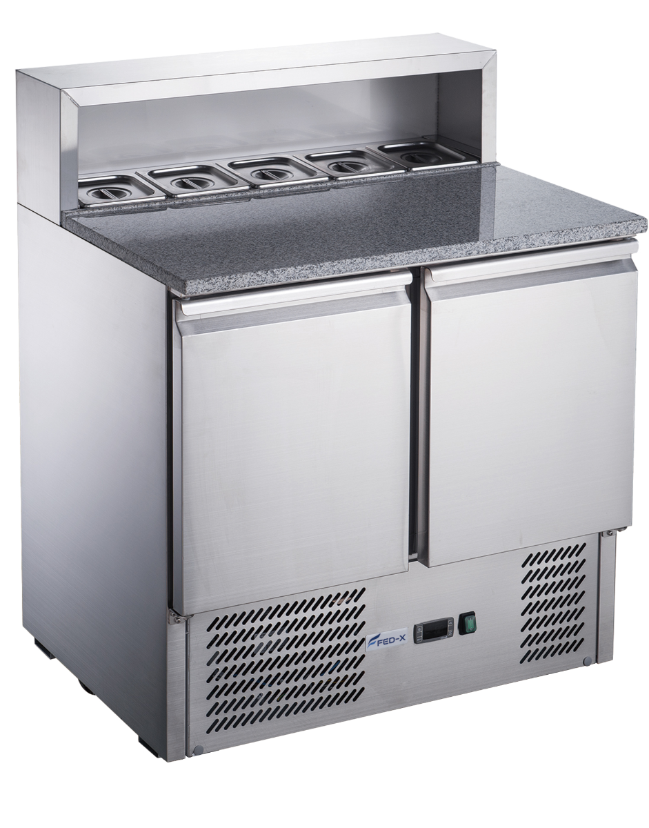 FED-X Two Door Salad Prep Fridge with Marble Top – XGNS900E