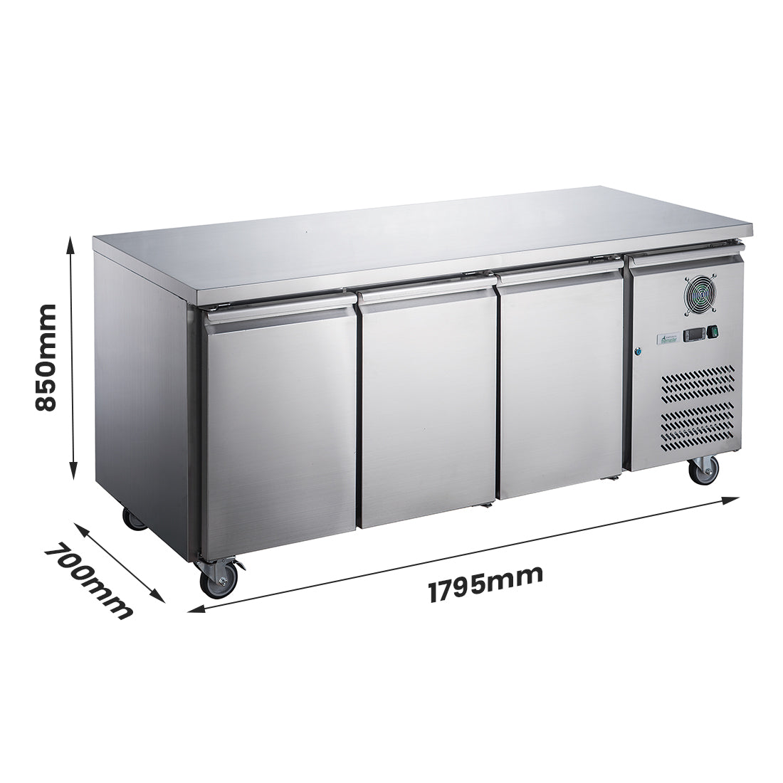 FED-X S/S Three Door Bench Fridge – XUB7C18S3V