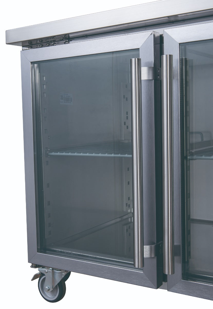 FED-X Three Glass Door Bench Fridge Stainless Steel – XUB6C18G3V