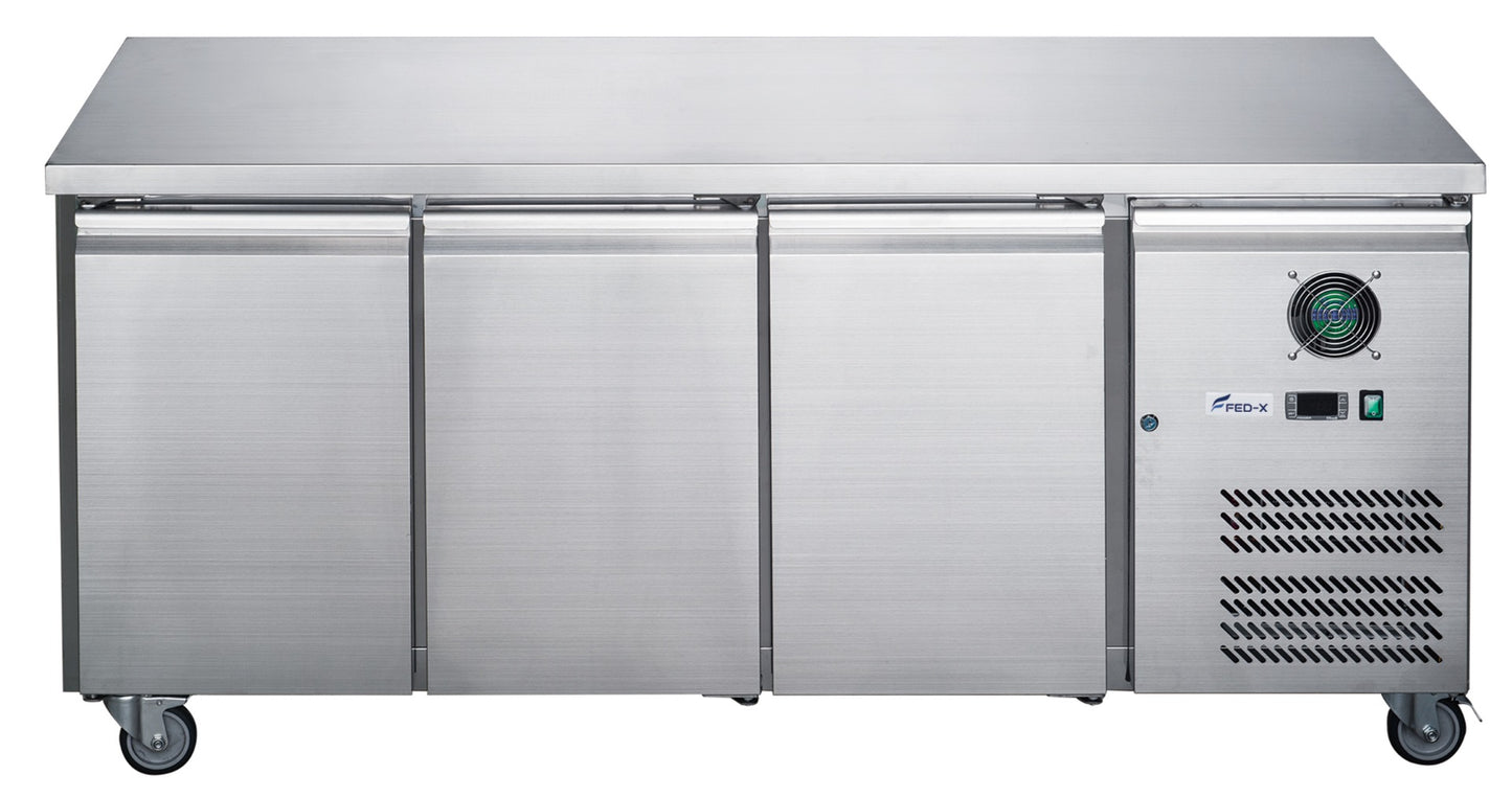 FED-X S/S Three Door Bench Freezer – XUB6F18S3V