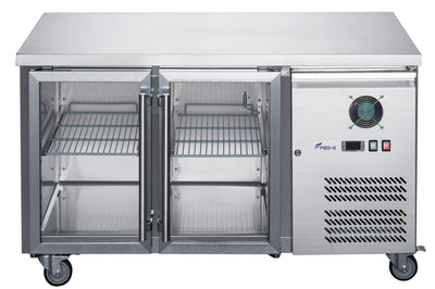 FED-X Two Glass Door Bench Fridge Stainless Steel – XUB7C13G2V