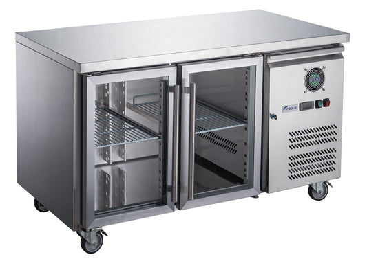 FED-X Two Glass Door Bench Fridge Stainless Steel – XUB7C13G2V