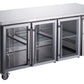 FED-X Three Glass Door Bench Fridge Stainless Steel – XUB7C18G3V