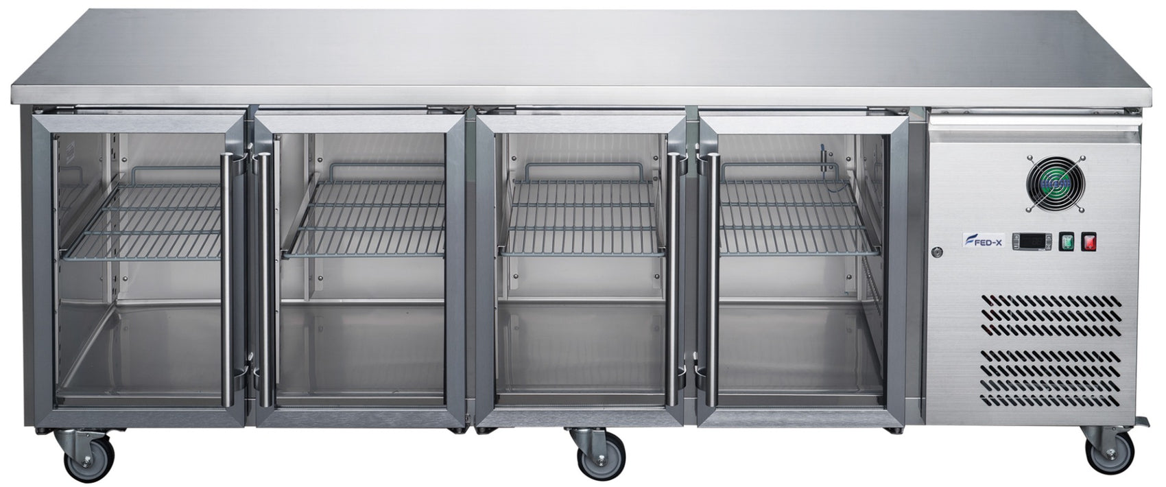 FED-X Four Glass Door Bench Fridge – XUB7C22G4V