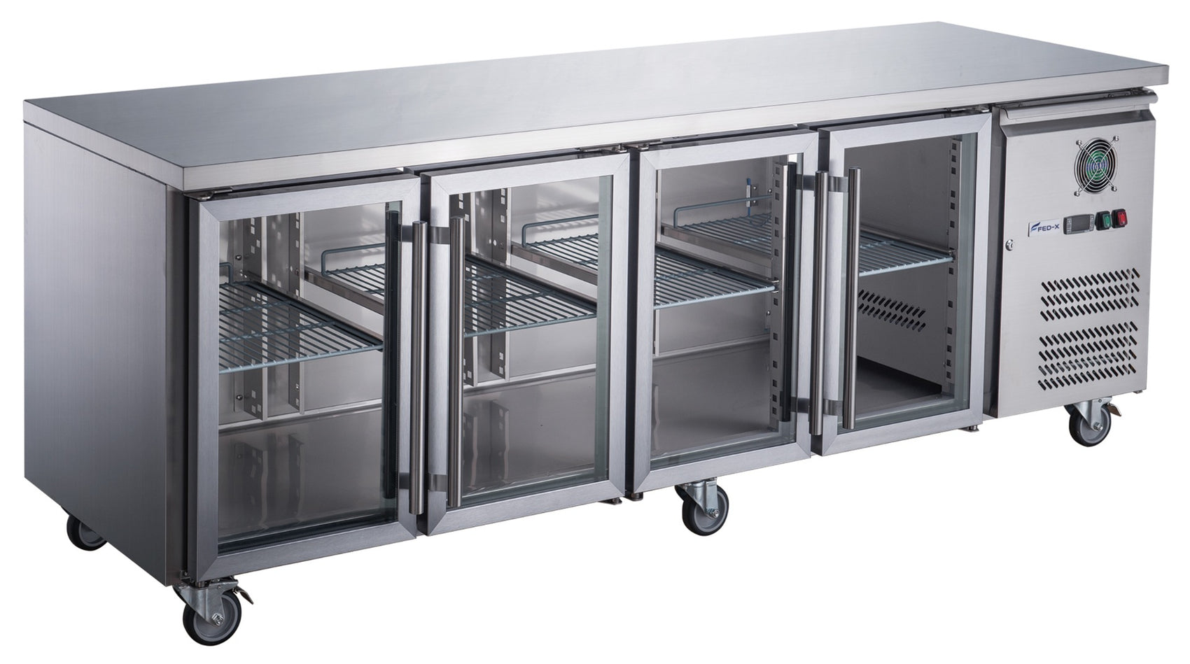 FED-X Four Glass Door Bench Fridge – XUB7C22G4V