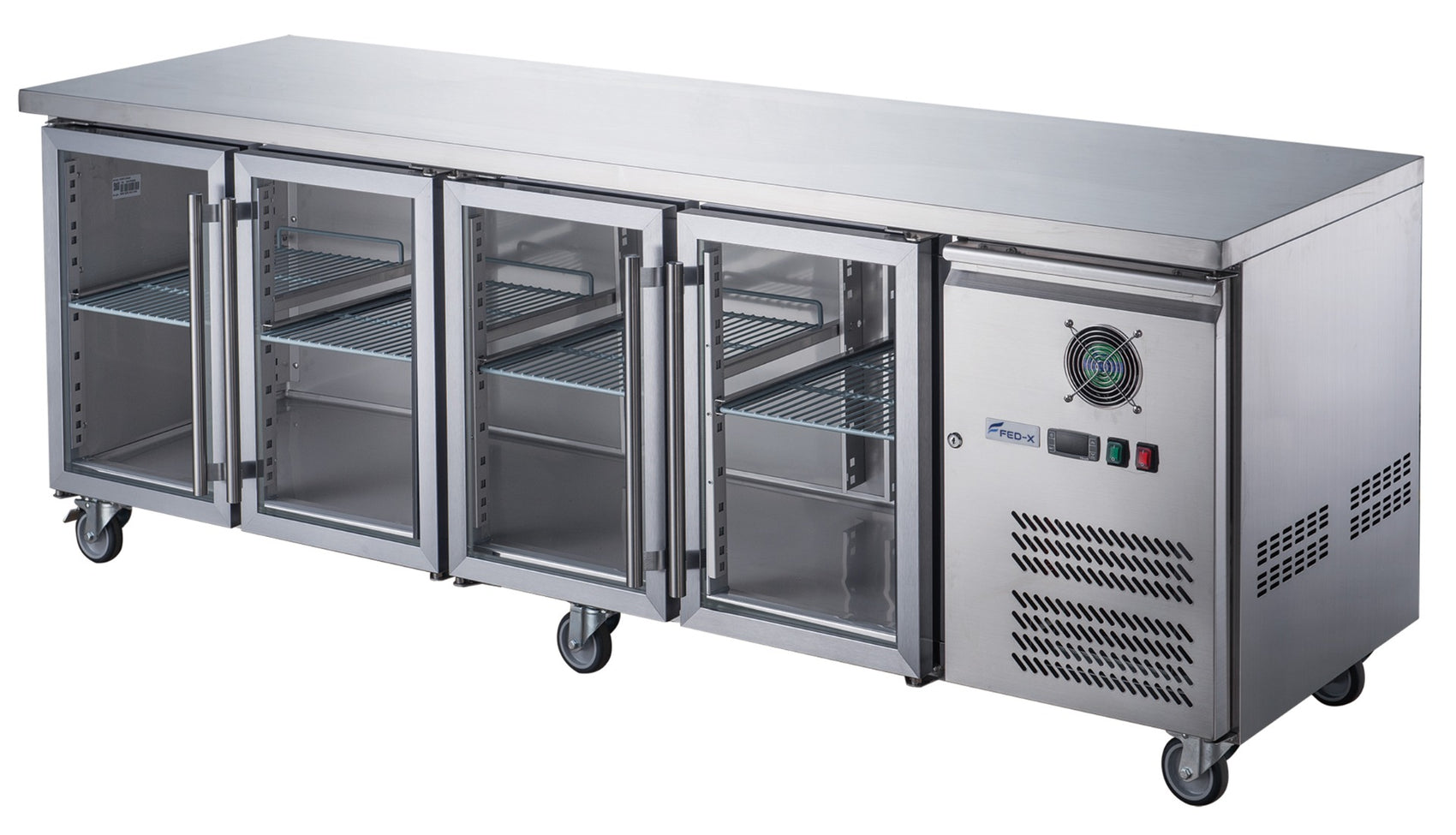 FED-X Four Glass Door Bench Fridge – XUB7C22G4V