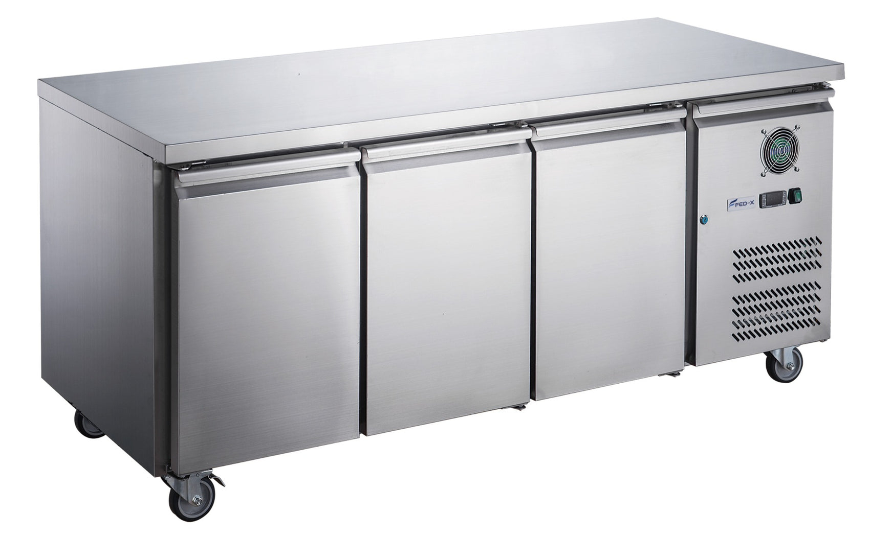 FED-X Stainless Steel Three Door Bench Freezer – XUB7F18S3V