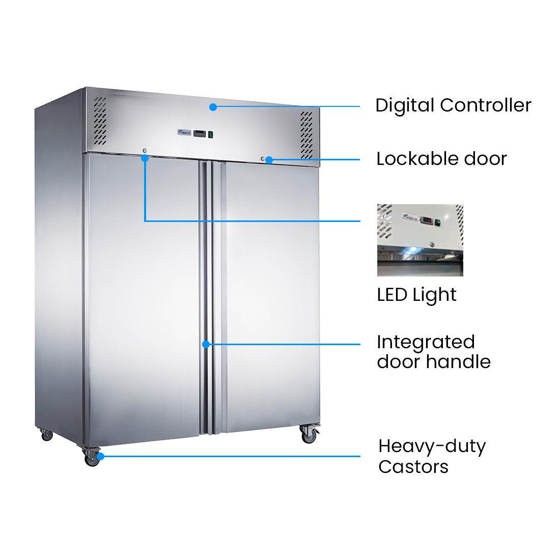FED-X S/S Two Full Door Upright Fridge – XURC1200SFV