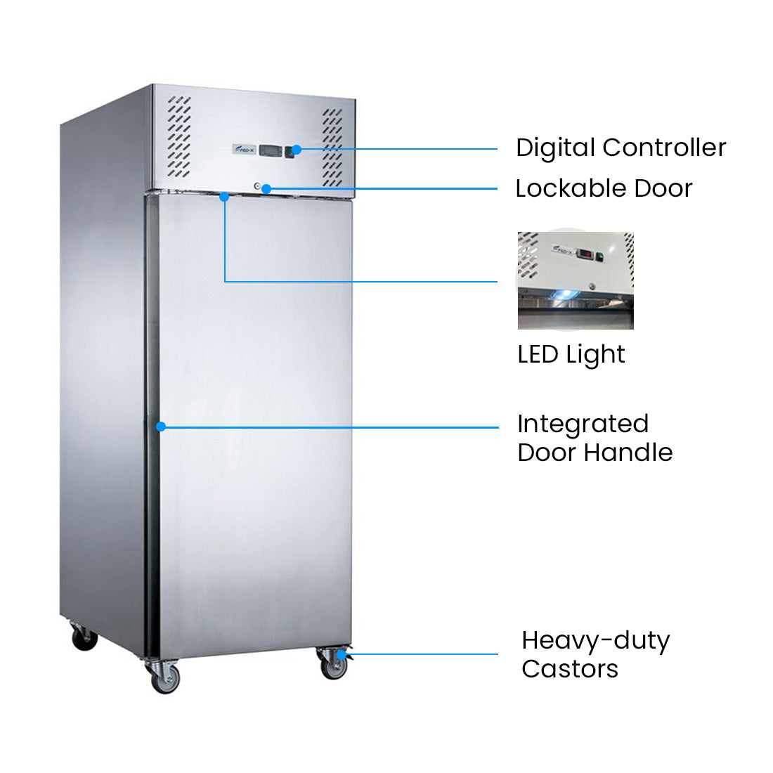 FED-X S/S Single Full Door Upright Fridge – XURC400SFV