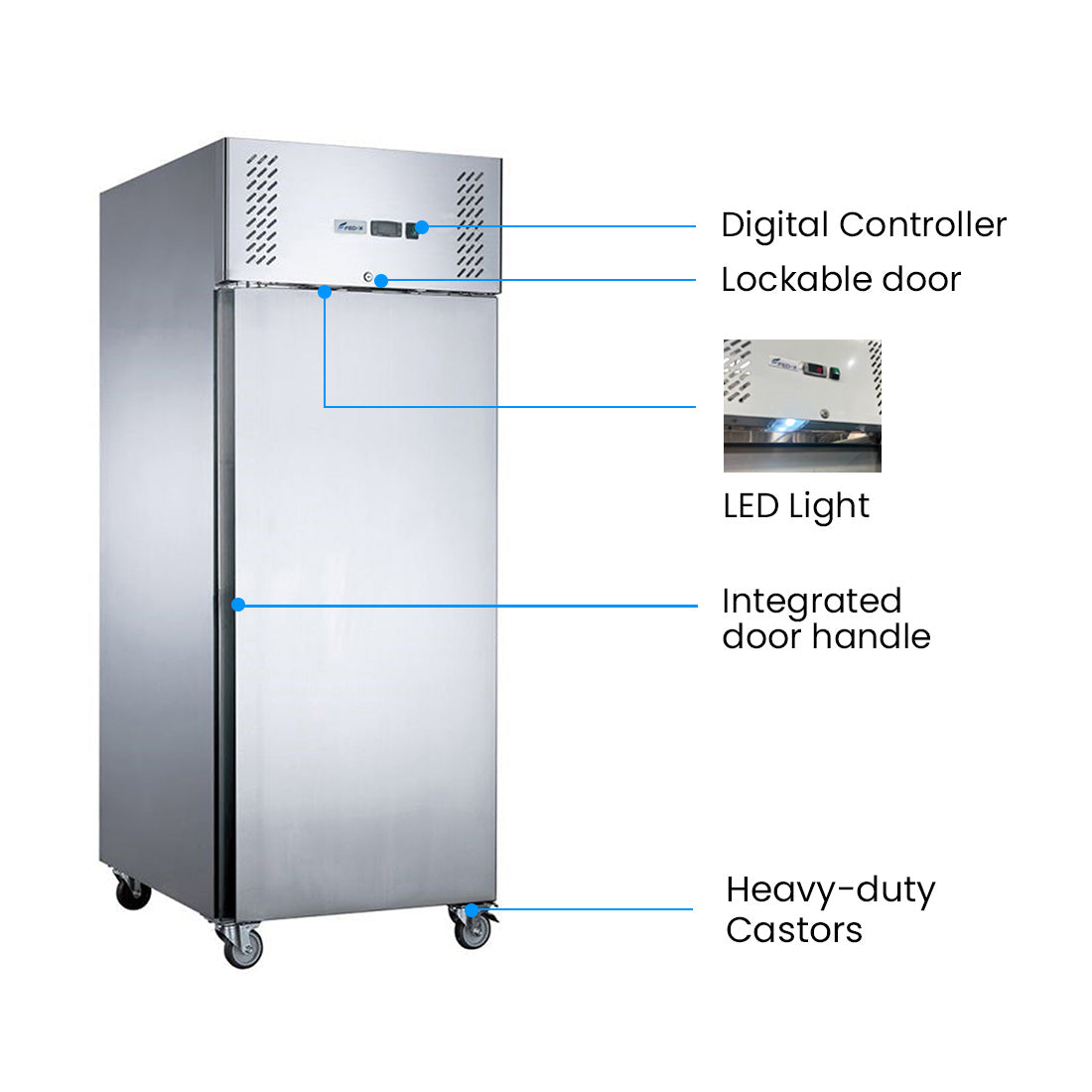 FED-X S/S Single Door Upright Fridge – XURC650SFV