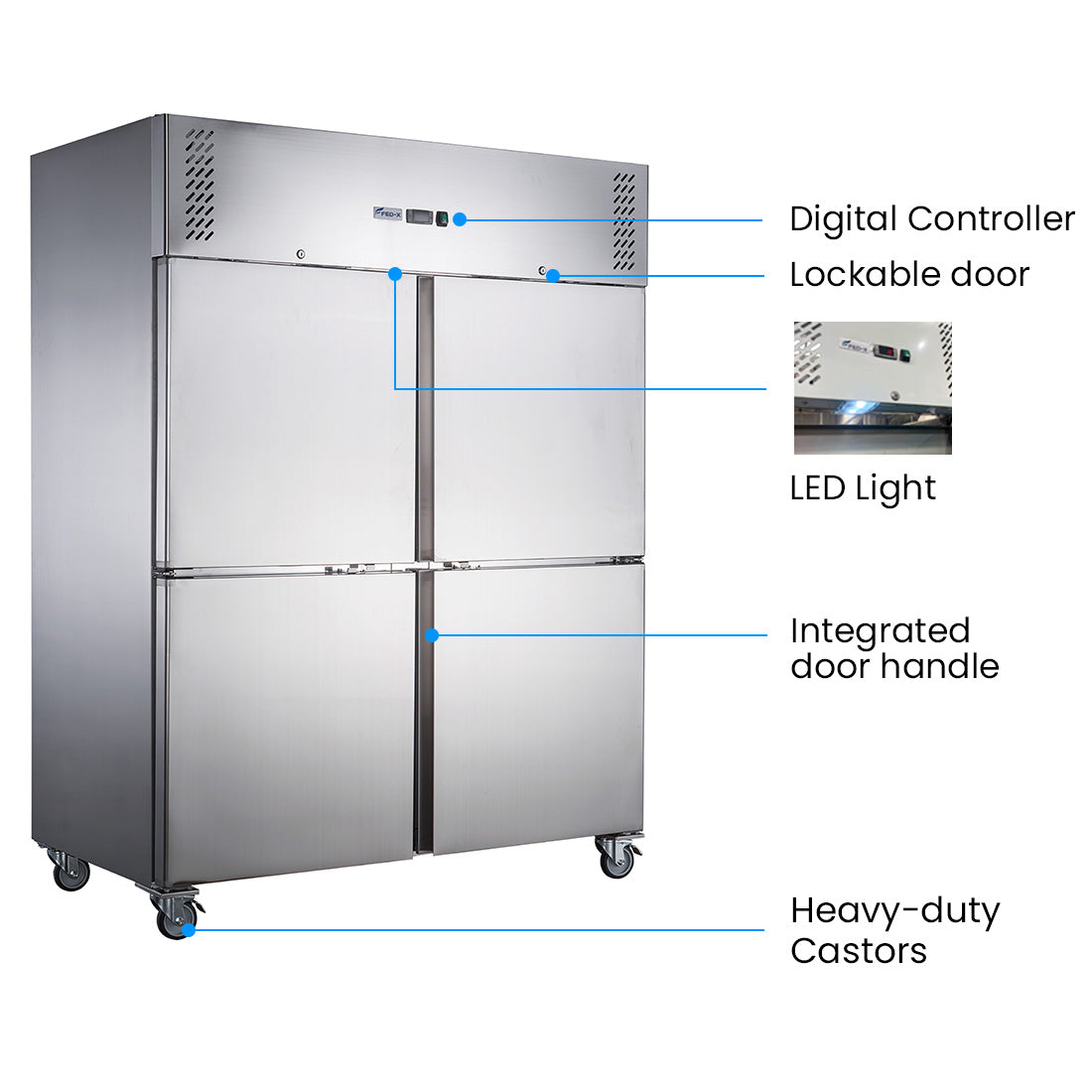 FED-X S/S Split Four-Door Upright Fridge – XURC1410S2V