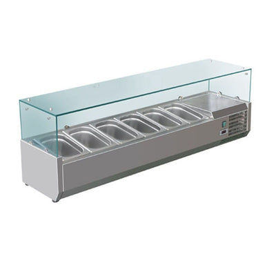 FED-X Flat Glass Salad Bench – XVRX1500/380